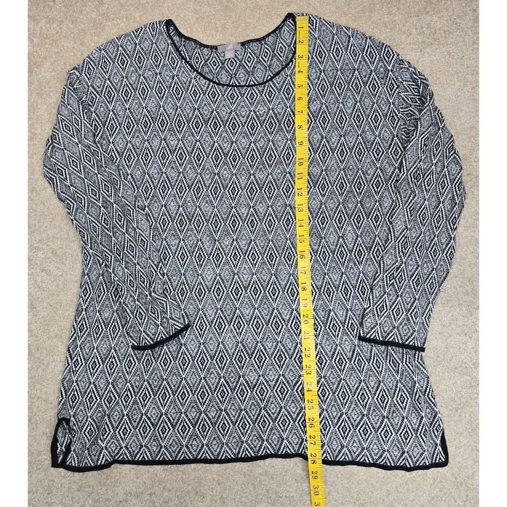 J. Jill Womens Size Medium Lightweight Diamond Tunic Sweater Long Sleeve Stretch - Picture 6 of 6